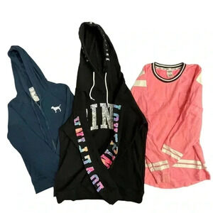 PINK Victoria Secret Bundle Of 3 Sweatshirts Size Small